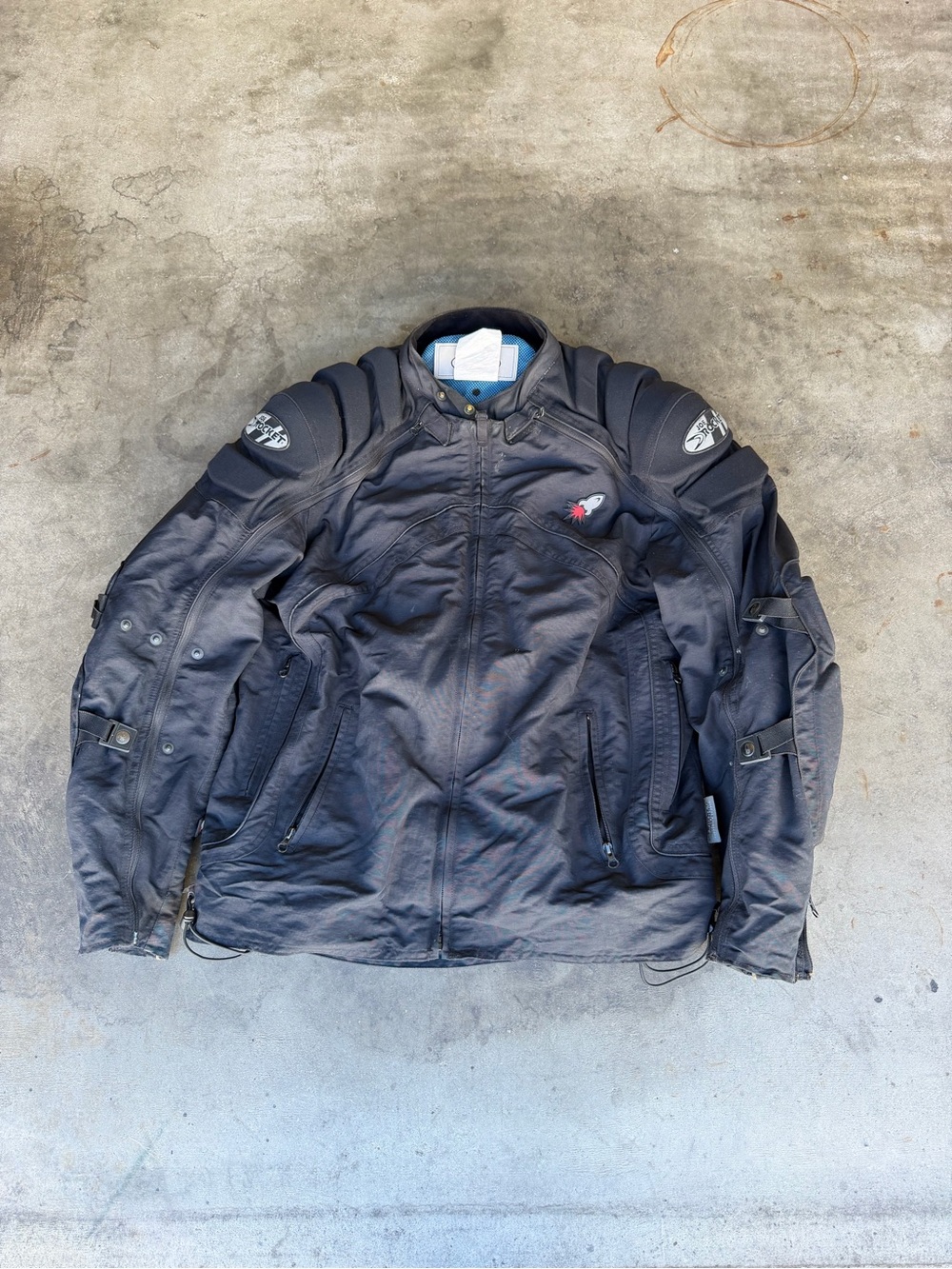 Joe Rocket Motorcycle 3-in-1 Jacket Bike Racing Black Padded Lined Size Large